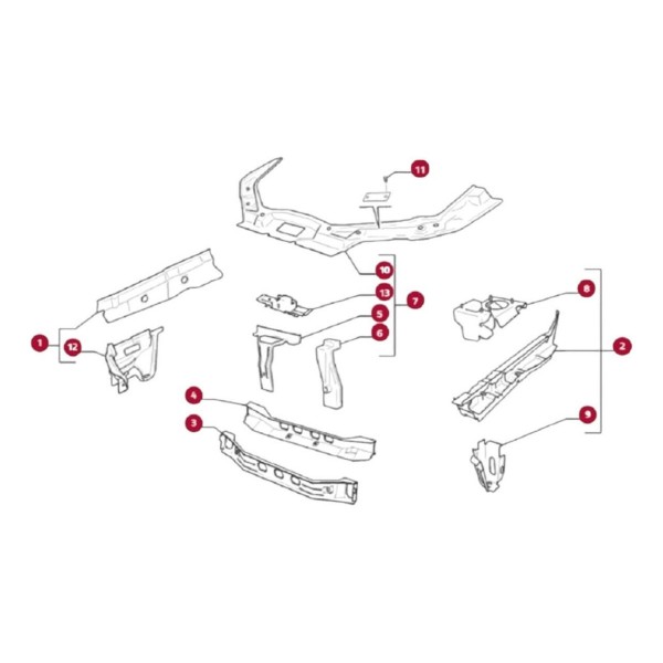 Travessa Painel Dianteiro Fiat Idea Palio Siena Strada 2008