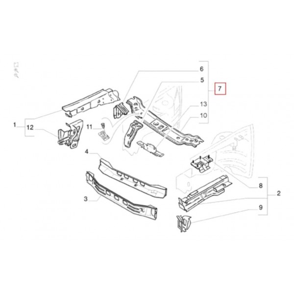Painel Frontal Superior Fiat Palio Siena Strada 2005 2017