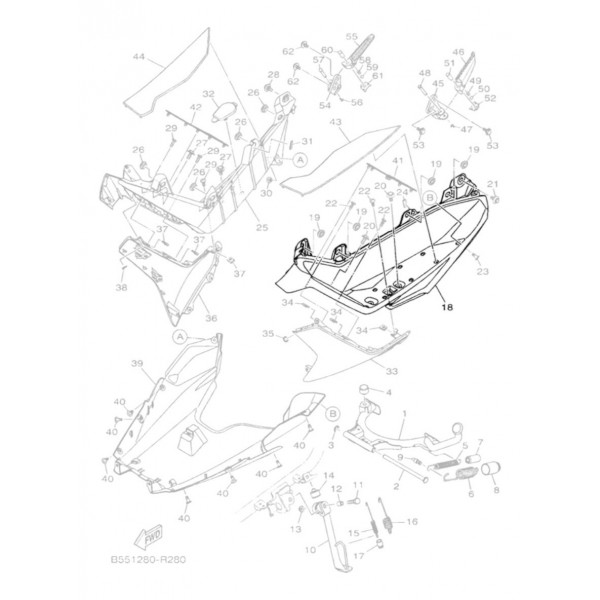 Assoalho Estribo Yamaha Nmax Esquerdo 2017 2021 Original Preto