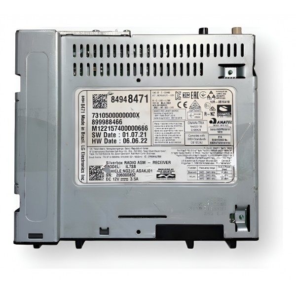 Central Modulo Multimídia Gm Tracker 2020 2025 Preto