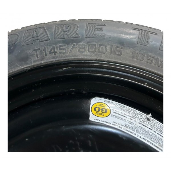 Estepe Fino Ford Focus Pneu 125 80 Aro 16 Original Preto