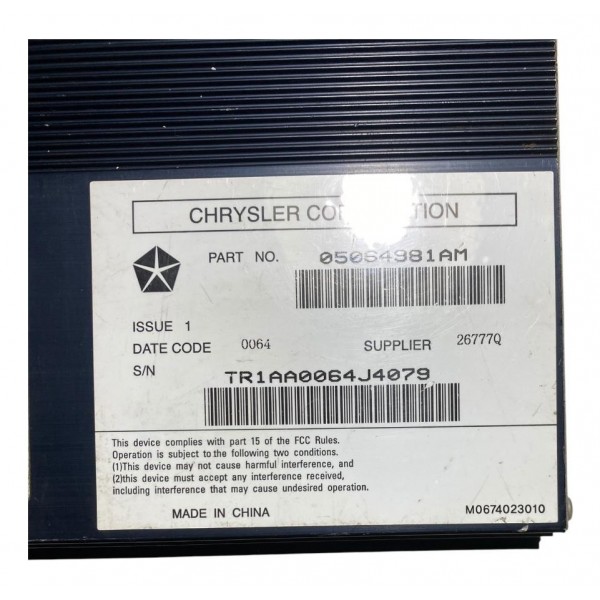 Módulo Amplificador Som Dodge Journey Fiat Freemont 2009 Preto