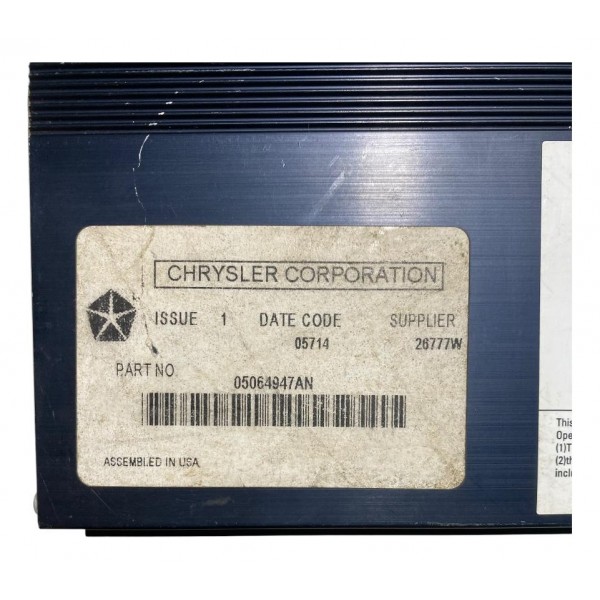 Módulo Amplificador Som Fiat Freemont Dodge Journey 2009 17 Preto