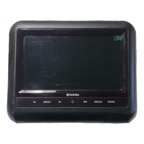Tela 7 Poleg Techone Monitor Escravo Para Encosto Cabeça Preto