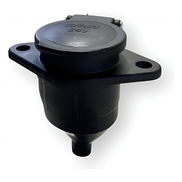 Tomada Elétrica Para Engate Redonda 7 Polos Completa Nylon