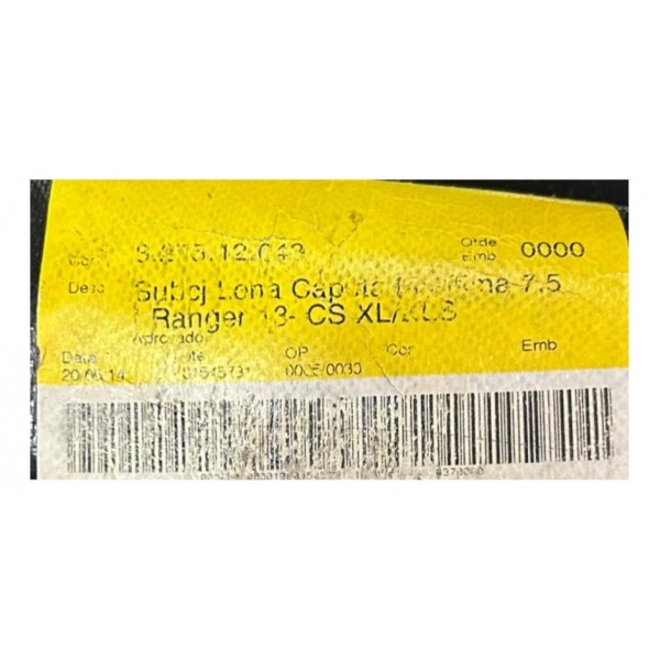 Capota Maritima Nova Ranger 2012 2023 7,5 Pés Cabine Simples Preto