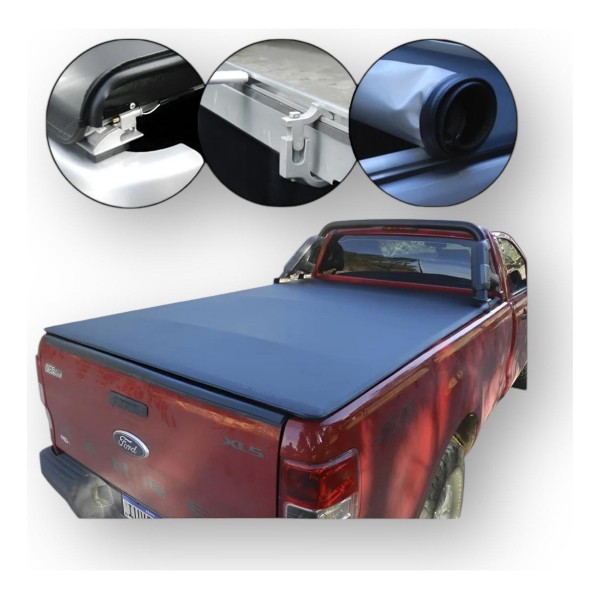 Capota Maritima 7,5 Pés Ford Nova Ranger 12/23 Cabine Simple Preto