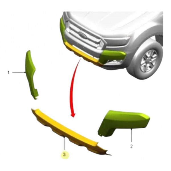 Moldura Parachoque Dianteiro Direito Ford Ranger 2017 A 2018