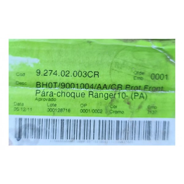 Quebra Mato Ford Ranger 2010 2011 2012 Original Cromado