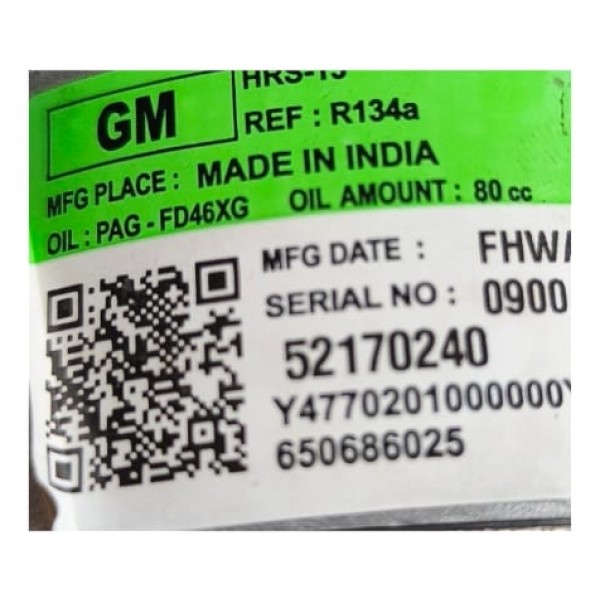 Compressor Ar Condicionado Gm Onix Spin 2020 A 2025