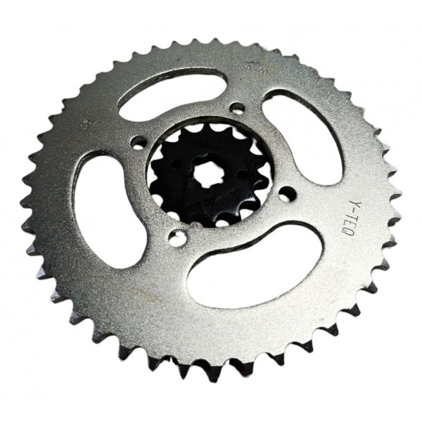 Kit Coroa 45d Pinhão 14d Ybr 125 Factor 125 Original Yamaha Prateado