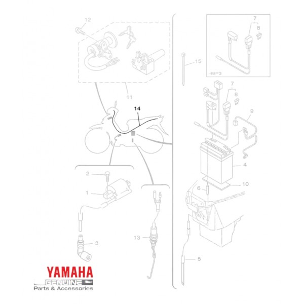 Chicote Completo Fiação T115 Crypton 2010 Original Yamaha