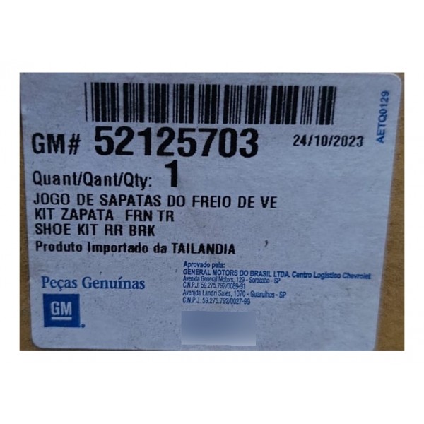 Jogo Sapatas Com Lonas Freio Traseiro Gm S10 2012 A 2016