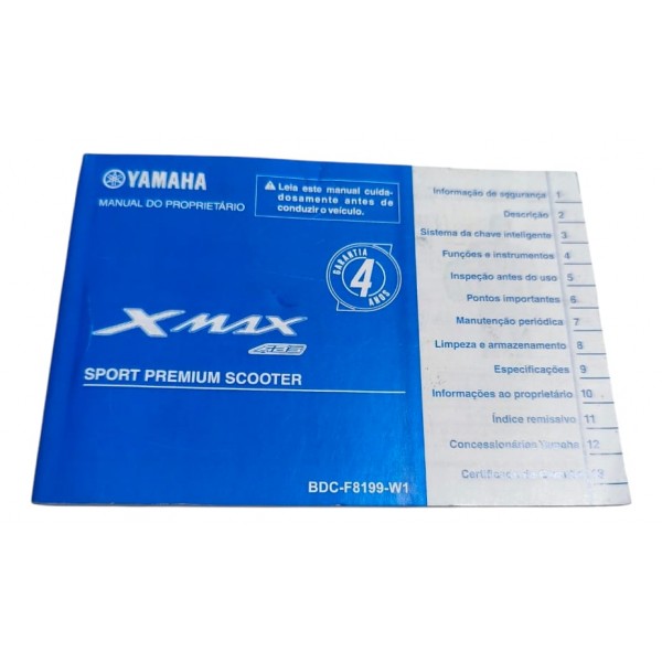 Manual Do Proprietário Xmax 250 2021 Original Yamaha
