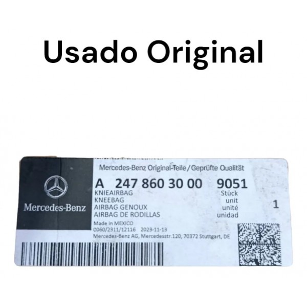 Bolsa Airbag Joelho Mercedes Glb 250 2020 A 2023 Original Preto