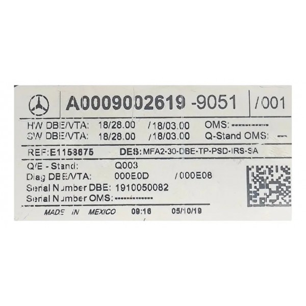 Luz Teto Botão Teto Solar Mercedes A200 Sedan 2018 2019