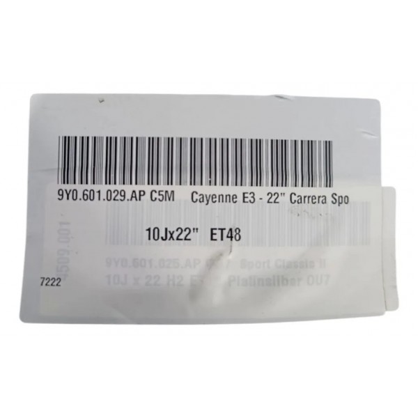 Roda Original Porsche Cayenne Coupé 2023 Dianteira  Aro 22 Azul