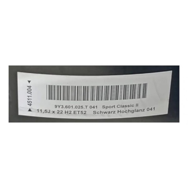 Jogo Roda Porsche Cayenne Coupê Aro 22 2021 Original Preto