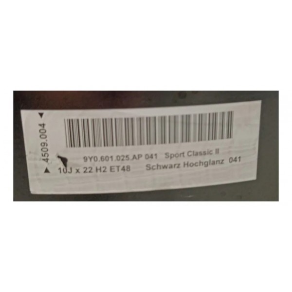 Jogo Roda Aro 22 Porsche Cayenne Coupê 2021 Original Preto