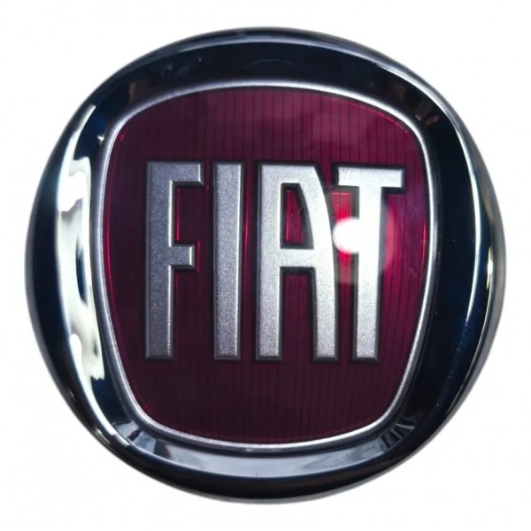 Emblema Sigla Fiat Dianteiro Doblo 2012 A 2016 Vermelho E Cromado