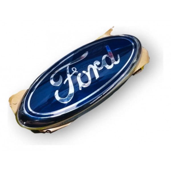 Emblema Oval Grade Radiador Ecosport 2012 A 2017 New Fiesta Azul E Cromado