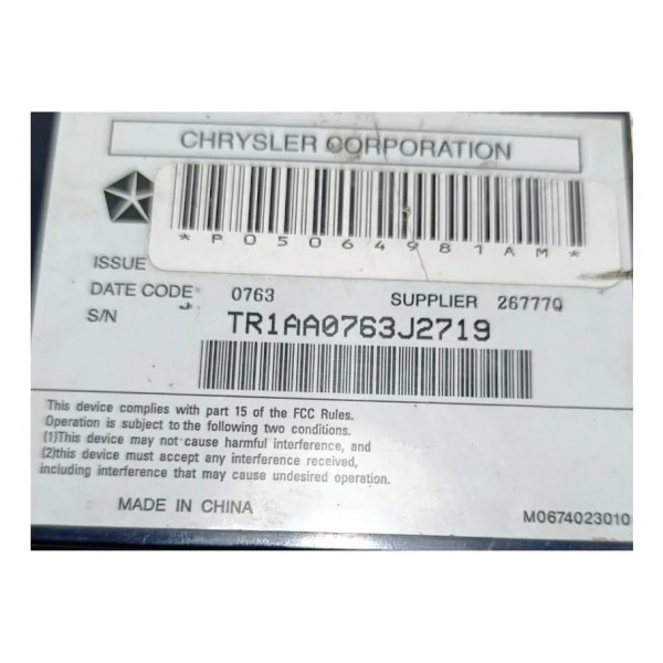 Modulo Som Journey Fiat Freemont 2012 A 2016 05064947an Preto