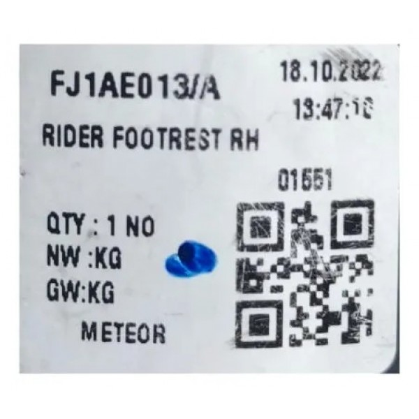 Pedaleira Dianteira Esquerda Royal Enfiel Classic 350 Origin