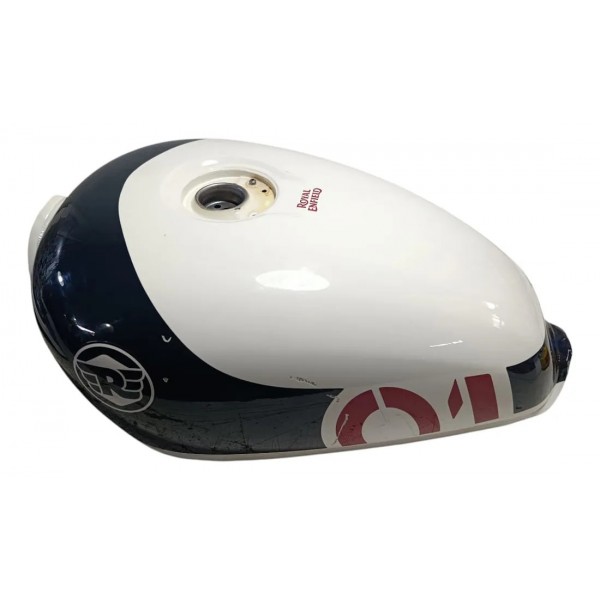 Tanque Combustível Shotgun 650 Stencil White Royal Enfield