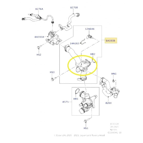 Tubo Aquecedor Agua Land Rover Defender D300 2023 2024