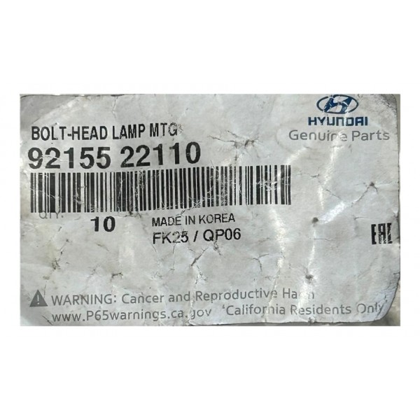 4 Parafuso Parabarro Original Hyundai Hb20 Veloster