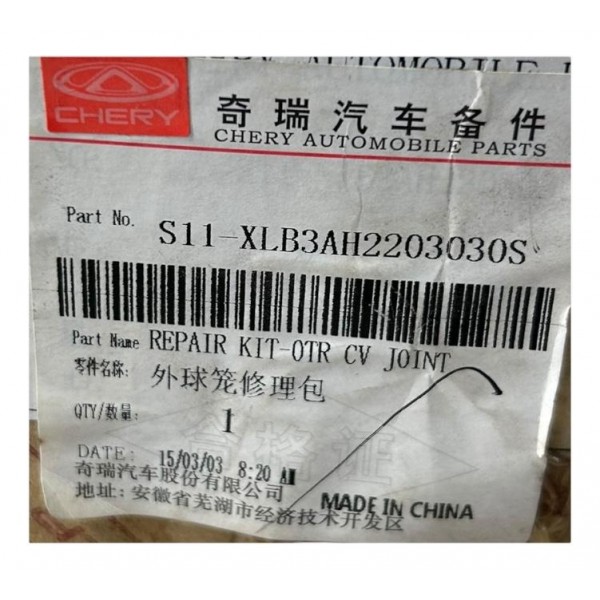Junta Homocinetica Chery Qq 2009 2015 Orig S11xlb3ah2203030s