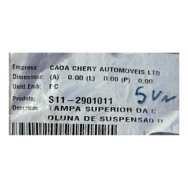 Prato Amortecedor Chery Qq Dianteiro 2011 2012 2013 Original
