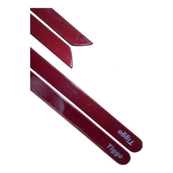 Jogo Friso Lateral Porta Chery Tiggo Vermelho Cromado Orig Vermelho Cromado