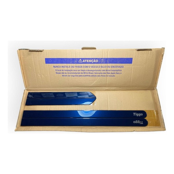 Jogo Friso Lateral Porta Chery Tiggo Azul Perolado Original Azul Perolado