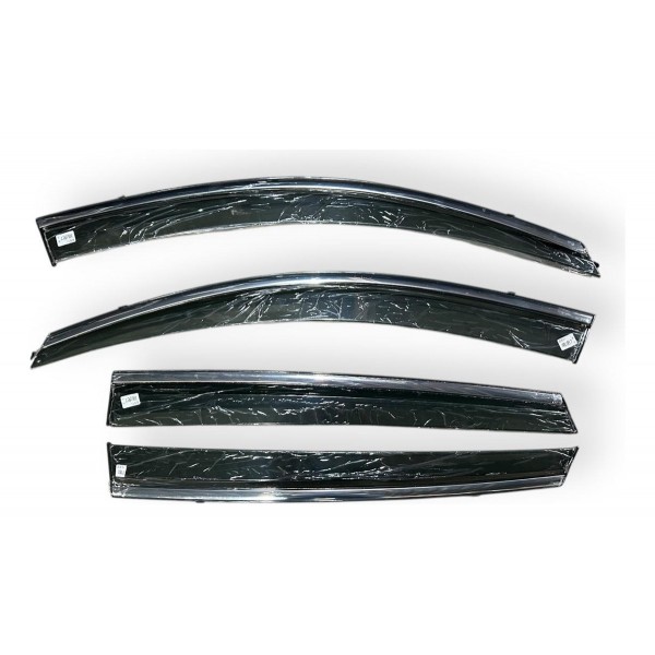 Jogo Calha De Chuva Chery Tiggo 7 Original Com Friso Cromado Preto