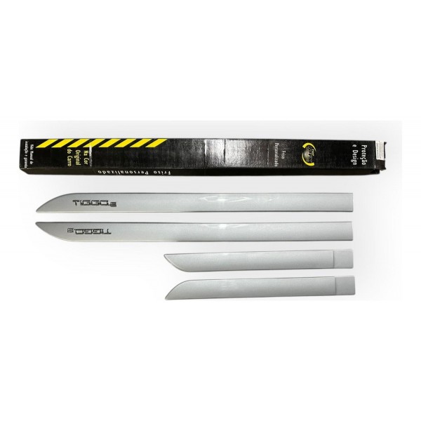 Jogo Friso Lateral Prata New Silver Cromado Chery Tiggo 8 Cromado