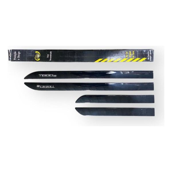 Kit Friso Lateral Tiggo 8 2020 2021 Cor Preto Cromado Orig Preto