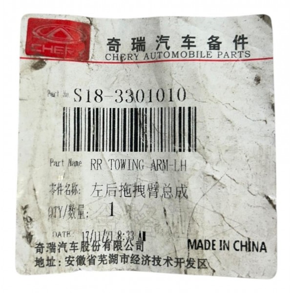 Barra Suspensão Chery S18 Traseira Esquerda Origin 2011 2012