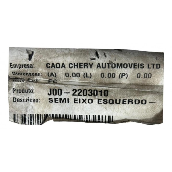 Homocinética Chery Qq 1.1 Dianteira Esquerda Original