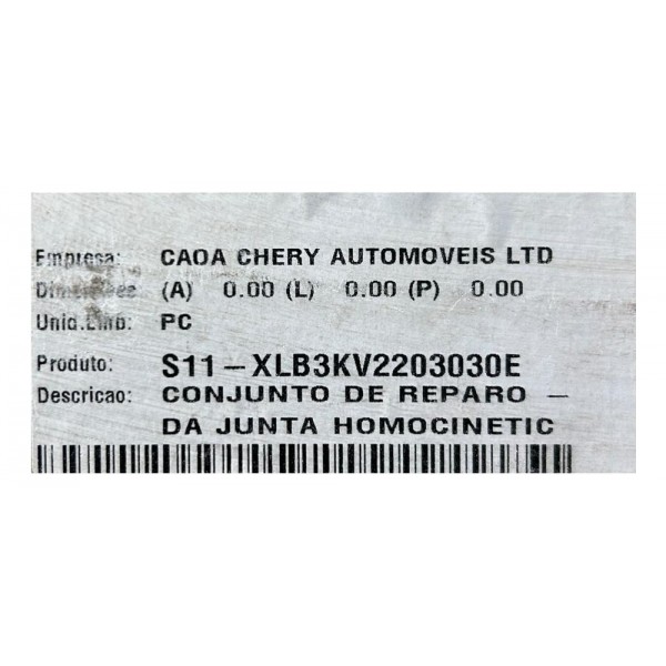 Junta Homocinetica Chery Qq 1.1 Original S11xlb3kv2203030e