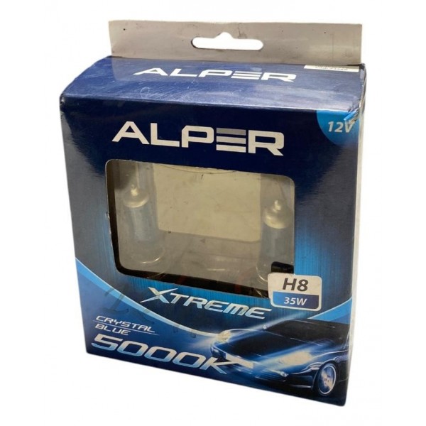 Par Lampada Super Branca H8 5000k 12v 35w Alper Xtreme Orig