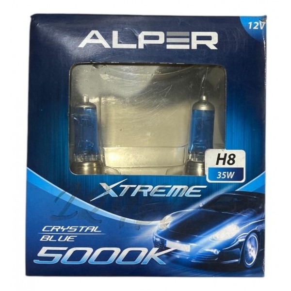 Par Lampada Super Branca H8 5000k 12v 35w Alper Xtreme Orig