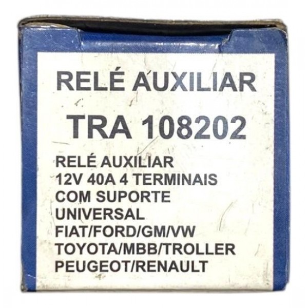 Relê Automotivo Auxíliar 4 Pinos Universal 12 Volts 40 Amper