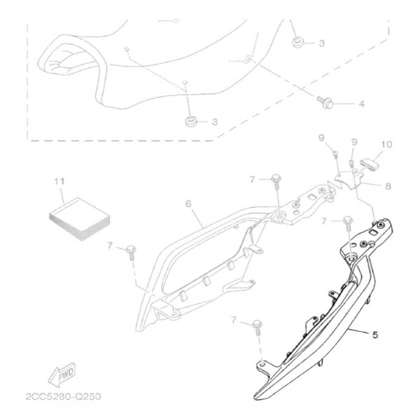 Alça Do Carona Yamaha Xtz 150 Crosser Direita Original Prateado