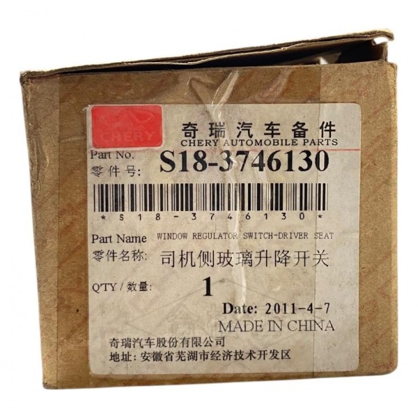 Comando Botão Vidro Elétrico Chery S18 Original S183746130