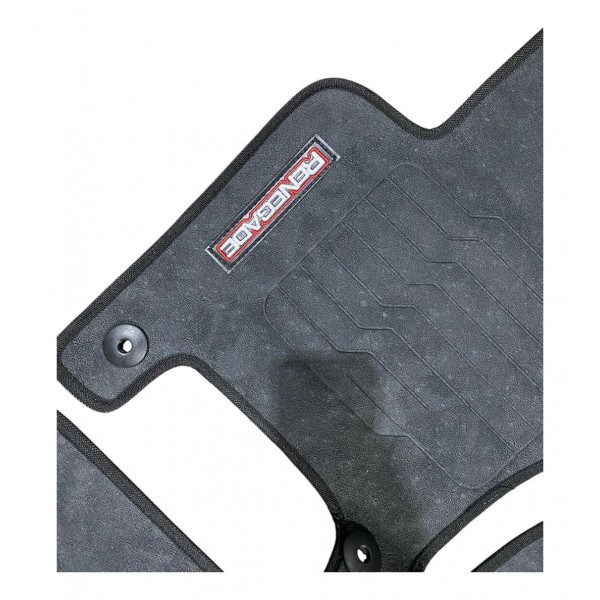 Tapete Carro Logo Jeep Renegade 2015 2019 Borracha Preto