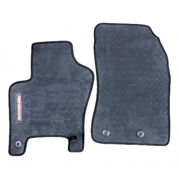 Tapete Carro Logo Jeep Renegade 2015 2019 Borracha Preto