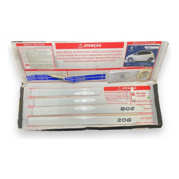 Jogo De Friso Lateral Branco Peugeot 208 2021/2022 Original Branco