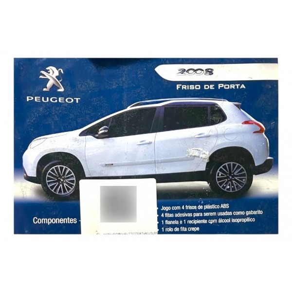 Jogo De Friso Lateral Branco Peugeot 208 2021/2022 Original Branco