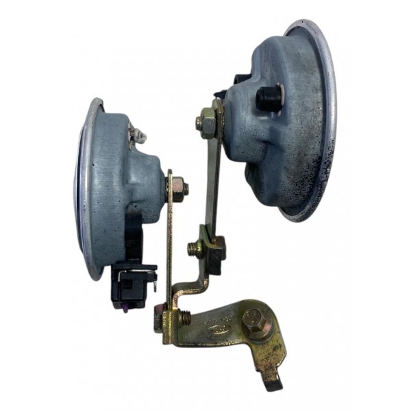 Buzina Dupla Com Suporte Ford Fiesta 1.0 2004 2012 Original